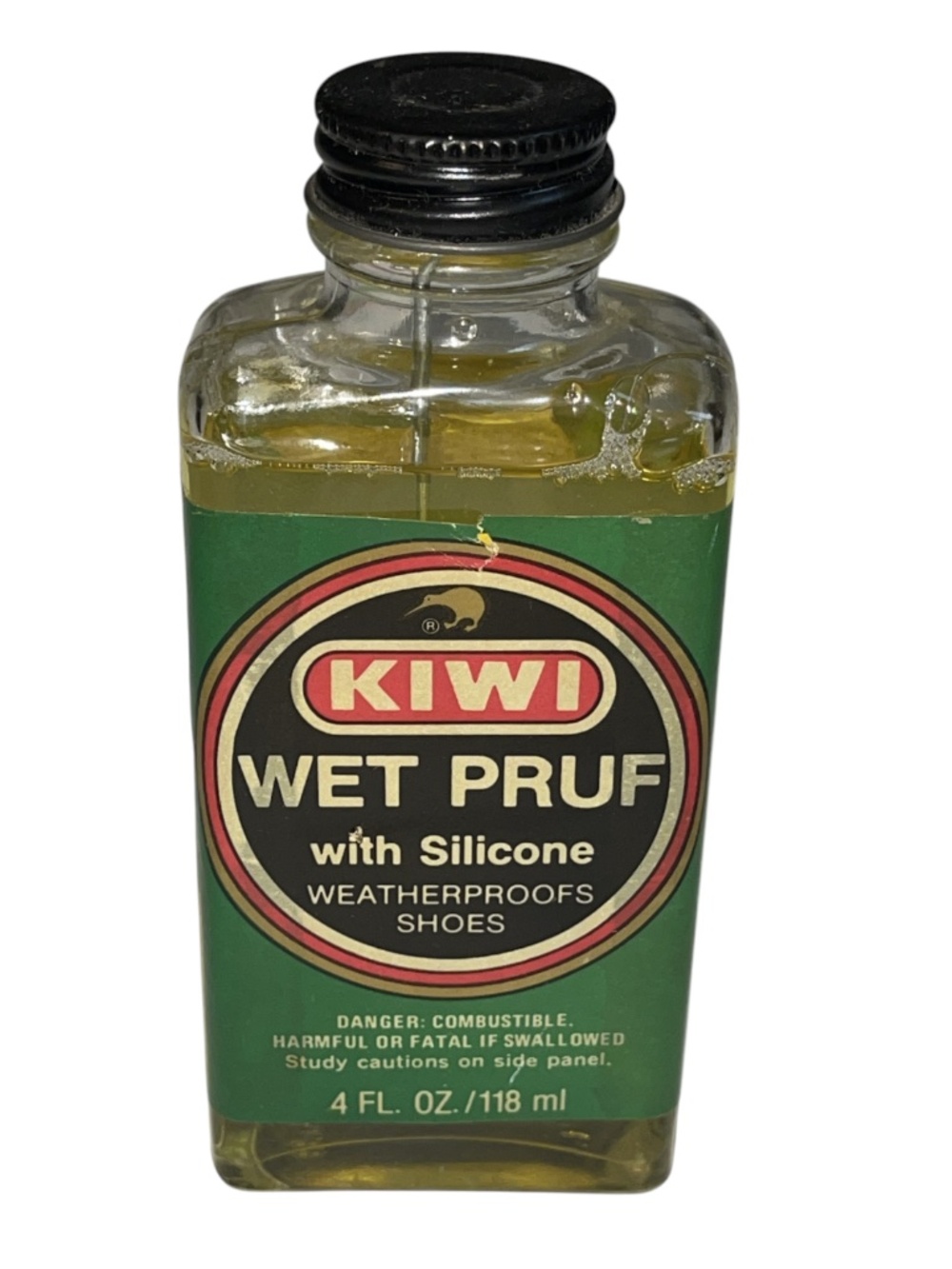 New Vintage 90s Kiwi Wet Pruf with Silicone Waterproof Shoe Applicator 4 fl oz
